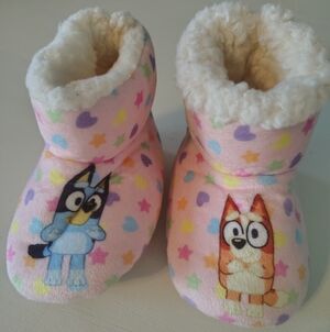 Bluey bingo toddler girl house shoes slippers size 5 / 6 Sherpa lined